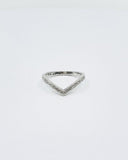 0.2ct Round Cut Moissanite Stackable Curved Wedding Band 14k White Gold Plated