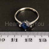 0.5ct Princess Simulated Sapphire Solitaire Engagement Ring 14k WhiteGold Plated