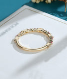 0.5ct Baguette Simulated Diamond Minimalist Wedding Band 14k Yellow Gold Plated