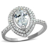 4ct Pear Cut Diamond Dual Halo Solitaire Engagement Ring 14K White Gold Finish