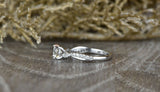 1.2ct Round Cut Diamond Engagement Ring 18k White Gold Finish Infinity Wedding