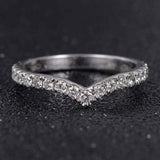 1.5ct Round Cut VVS1 Diamond Wedding Band Curved Stackable 14k White Gold Finish