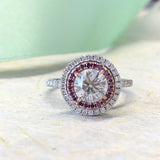 2ct Round Cut Diamond Amethyst Double Halo Engagement Ring 14k Dual Tone Finish