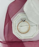 2.5ct Radiant Cut Diamond Accent Solitaire Engagement Ring 14k Dual Gold Finish