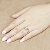 2ct Round Cut Peach Morganite Leaf Milgrain Accents Ring 14k Rose Gold Finish