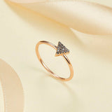 0.06ct Round Black Diamond Engagement Ring Dainty Minimalist 14k Rose Gold Over