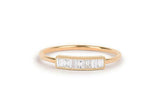 Stackable Anniversary Wedding Band 1ct Baguette Cut Diamond 18k Yellow Gold Over