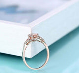 2ct Engagement Ring Oval Cut Peach Morganite Stylish Halo 14k Rose Gold Finish