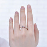 0.15ct Round Cut Moissanite Minimalist Women Wedding Band 14k Rose Gold Plated