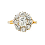 2.6ct Cushion Cut Diamond Engagement Ring Cluster Halo 14k Yellow Gold Finish