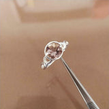 1ct Engagement Ring Round Cut Peach Morganite Infinity 14k White Gold Finish