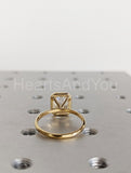 2.2ct Emerald Simulated Diamond Bezel Set Engagement Ring 14k Yellow Gold Plated