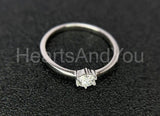 0.2ct Round Cut Moissanite Solitaire Women Engagement Ring 14k White Gold Plated