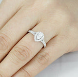 2.5Ct Pear Cut Diamond Halo Engagement Ring for Women 14K White Gold Finish