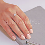 0.2ct Round Cut Moissanite Thin Dainty Minimal Women Ring 14k White Gold Plated