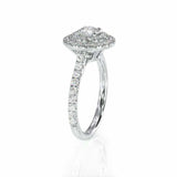 2.6ct Round Cut VVS1D Diamond Engagement Ring Double Halo 14k White Gold Finish