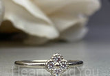 0.2ct Round Cut Moissanite Floral Women Engagement Ring 14k White Gold Plated