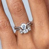 0.15ct Round Cut Moissanite Stylish Solitaire Women Ring 14k White Gold Plated