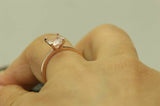 3.5ct Emerald Cut Peach Morganite Engagement Solitaire Ring 14K Rose Gold Finish