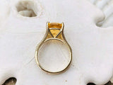 2ct Engagement Ring Cushion Cut Citrine Braided Solitaire 14k Yellow Gold Finish