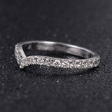 1.5ct Round Cut VVS1 Diamond Wedding Band Curved Stackable 14k White Gold Finish