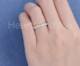 2.2ct Pear Simulated Diamond Bezel Eternity Wedding Band 14k White Gold Plated