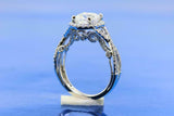 2.6ct Oval Cut Diamond Engagement Ring Twisted Split Band 14k White Gold Finish
