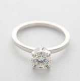 0.5ct Round Cut Moissanite Solitaire Prong Engagement Ring 14K White Gold Plated