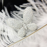 3ct Round Cut Diamond Engagement Ring 14k White Gold Finish Butterfly Design