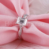 2.2ct Emerald Simulated Diamond Infinity Engagement Ring 14k White Gold Plated