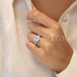 2.3ct Cushion Cut Simulated Diamond Halo Infinity Ring 14k White Gold Plated