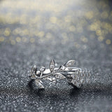 1.5ct Round Cut Diamond Engagement Ring 14k White Gold Finish Leaf Open Design