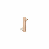 0.15ct Round Cut Diamond Vertical Bar Minimal Stud Earrings 14k Rose Gold Finish