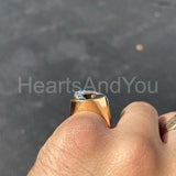 0.5ct Round Cut Moissanite Crescent Women Engagement Ring 14k Yellow Gold Plated