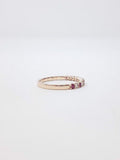 0.1ct Round Cut Simulated Pink Ruby Minimalist Wedding Band 14k Gold Plated