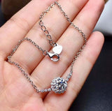 2.5ct Round Cut Diamond Halo Women Chain Bracelet 14K White Gold Finish