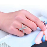 1.6ct Round Cut VVS1 Diamond Engagement Ring 14k White Gold Finish Cross Design