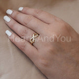 0.15ct Round Cut Moissanite Infinity Women Engagement Ring 14k White Gold Plated