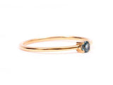 0.5ct Engagement Ring Round Cut  London Blue Topaz Solitaire 14k RoseGold Finish