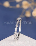 0.3ct Round Cut Moissanite Anniversary Women Wedding Band 14k White Gold Plated