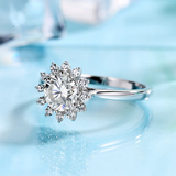 2ct Round Brilliant Cut Diamond Engagement Ring 14k White Gold Over Halo Cluster