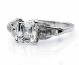 2.5ct Asscher Cut VVS1/D Diamond Vintage Engagement Ring 14K White Gold Finish