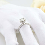 2.5ct Round Cut Diamond Engagement Ring Dual Row Accents Halo 14k WhiteGold Over