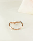 0.2ct Round Cut Moissanite Curved Minimalist Wedding Band 14k Rose Gold Plated