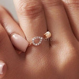 0.2ct Round Cut Moissanite Open Stylish Engagement Ring 14k Yellow Gold Plated