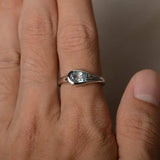 0.75ct Oval Cut Blue Aquamarine Solitaire Engagement Ring 14k White Gold Finish