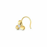 0.2ct Round Cut Diamond Leaf Design Nose Pin Ring Piercing 14k Yellow Gold Over