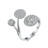 2.3ct Round Cut Diamond Engagement Ring 14k White Gold Finish Halo Bypass Open