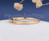 0.2ct Baguette Cut Simulated Pink Ruby Minimalist Ring 14k Rose Gold Plated