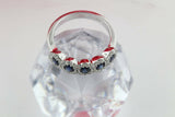 2ct Round Cut Blue Sapphire Five Stone Halo Engagement Ring 14k WhiteGold Finish